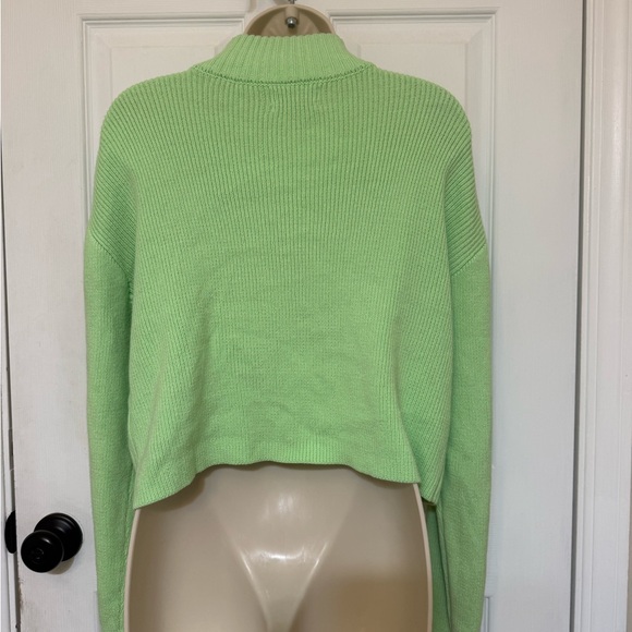Urban Outfitters BDG Green Ribbed Half-Zip Mock Neck Sweater Women’s L - Picture 4 of 5